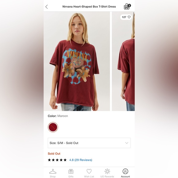 Urban Outfitters Nirvana Heart Shaped Box Tee sz s - Picture 4 of 4